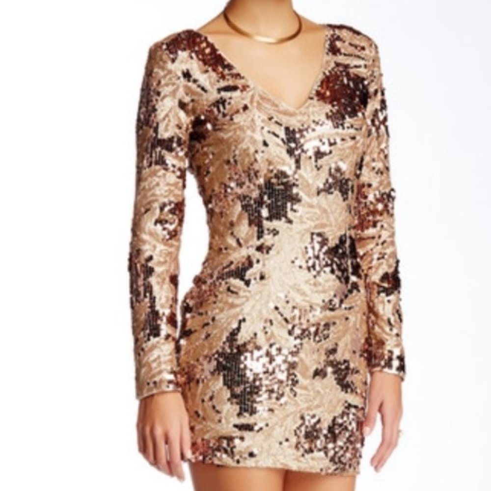 Soieblu // Gold Sequin Dress